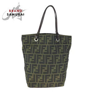 Fendi Zucca tote bag Handbag brown dark leather